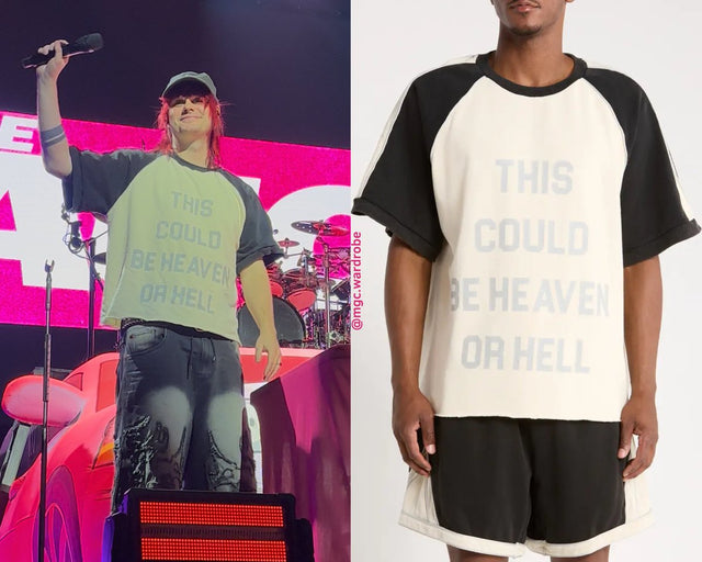Diet Starts Monday Heaven or Hell Raglan Tee worn on tour