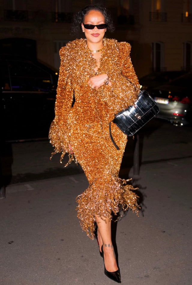 Ferragamo bag carried by celebrity at fashion week 2026
