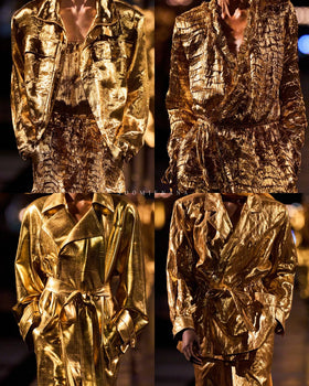 Saint Laurent SS27 gold metallic runway
