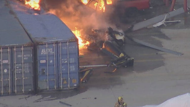 NBC news helicopter crashes in Chatsworth Los Angeles while covering bus accident