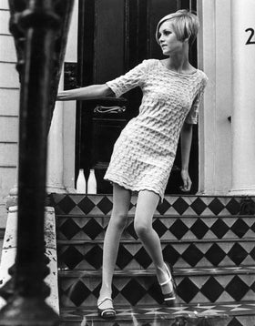 Twiggy in 1967 during the early years of her fashion career