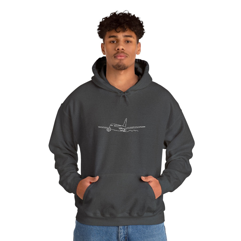 Airplane Silhouette Embroidered Hoodie — Minimal Flight Crew & Aviation Gift