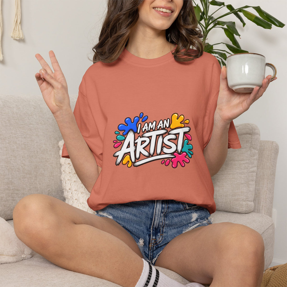 Artist T‑Shirt — "Human Artist" Colorful Paint Splash Graphic Tee