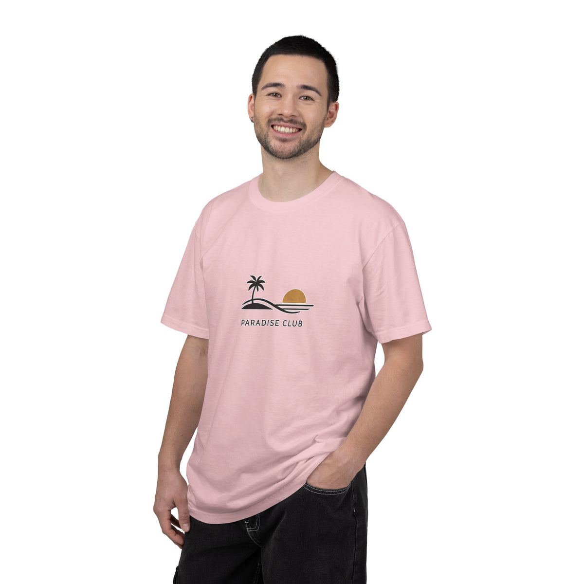 Paradise Club Tee — Minimal Sunset Palm Graphic T-Shirt