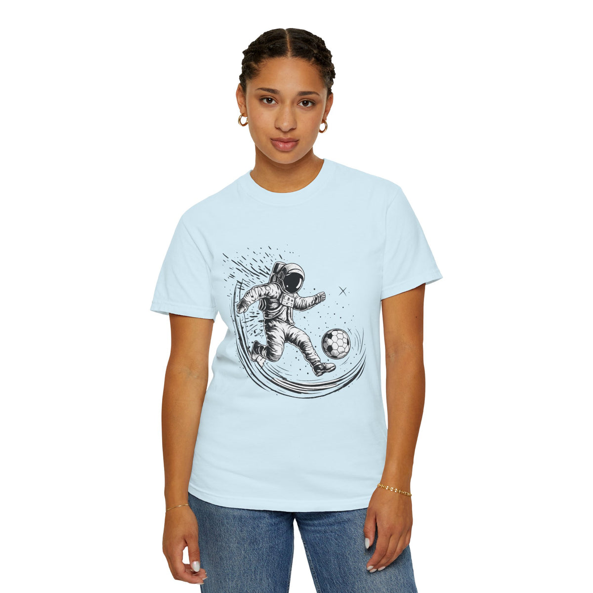 Astronaut Soccer T-Shirt — Space Football Graphic Tee