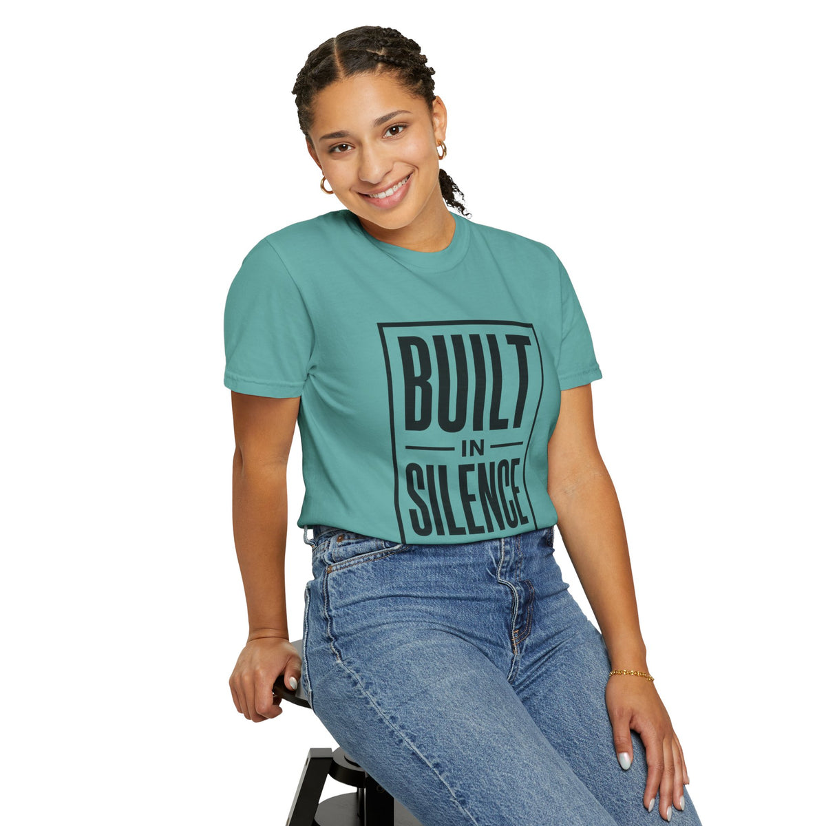Built In Silence T-Shirt — Minimalist Bold Typography Tee