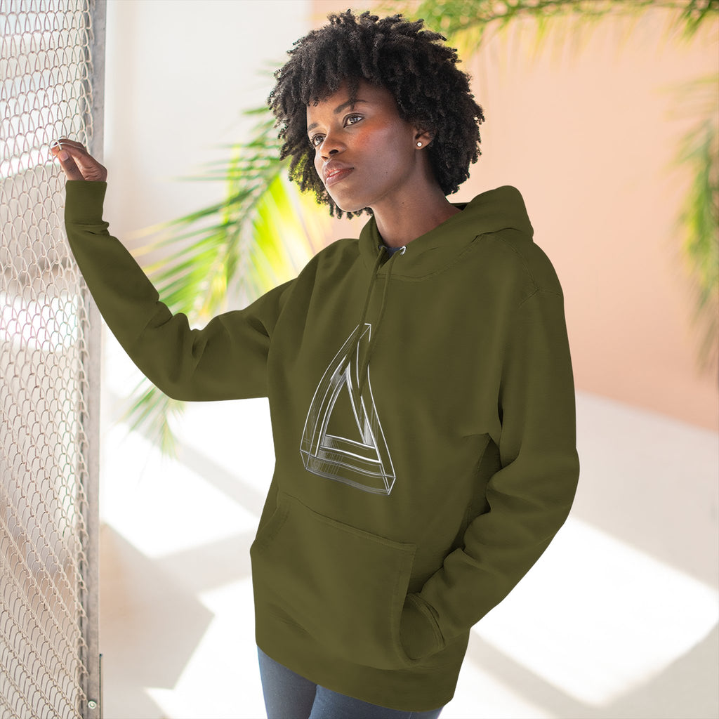 Minimal Geometric Triangle Hoodie — Three-Panel Illusion Design