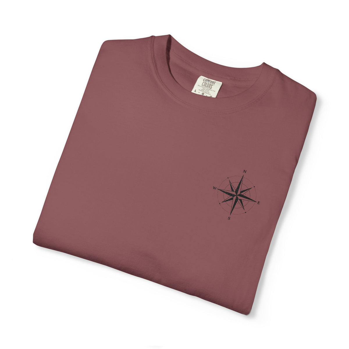 Compass Rose Pocket T-Shirt — Minimal Nautical Graphic Tee