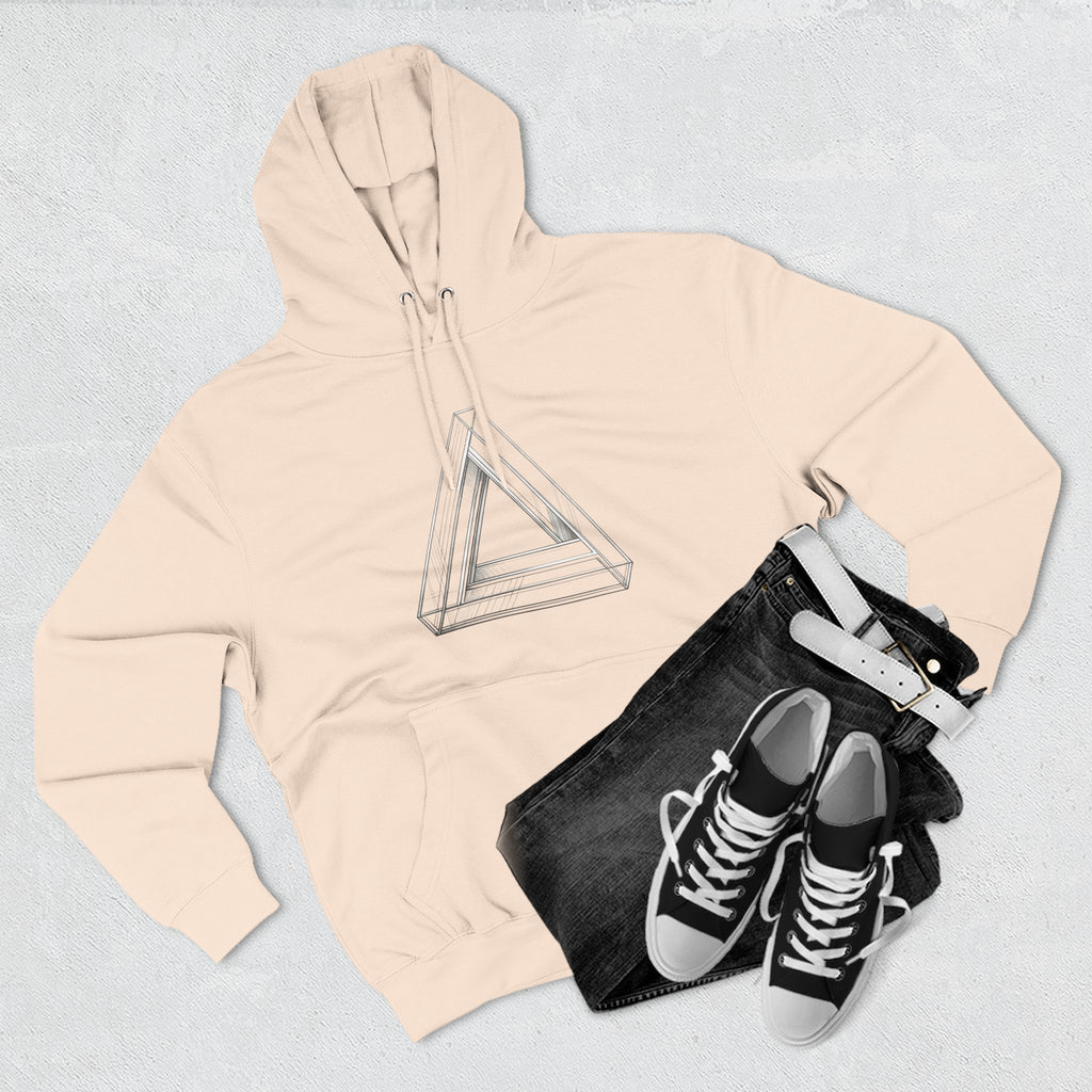 Minimal Geometric Triangle Hoodie — Three-Panel Illusion Design