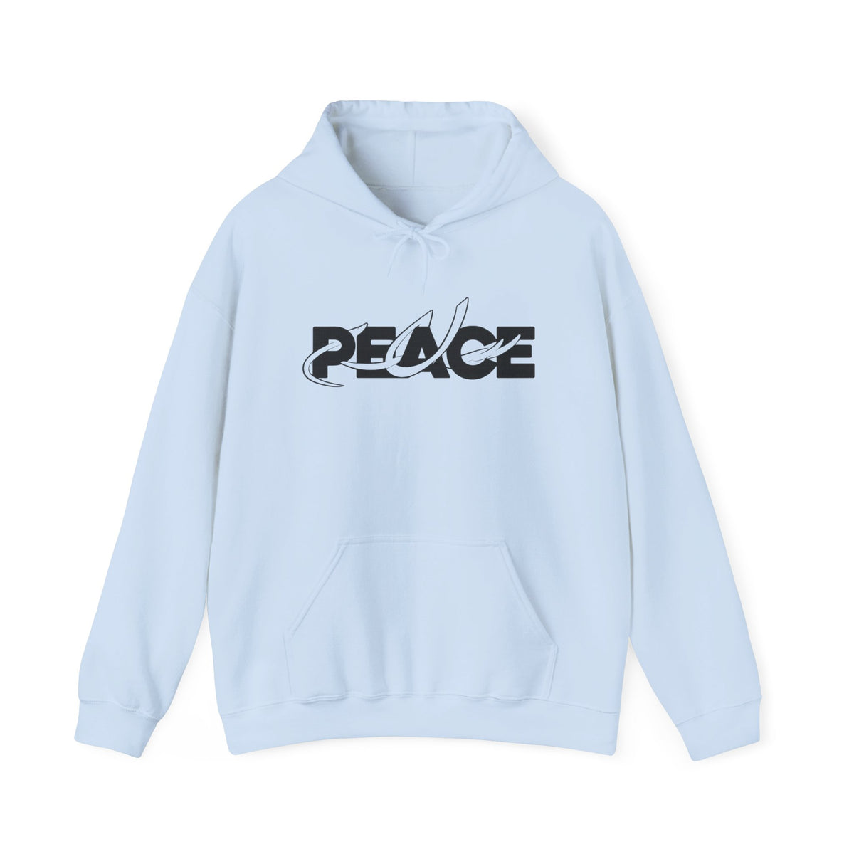 Peace Logo Hoodie — Minimal Black & White Peace Graphic Pullover