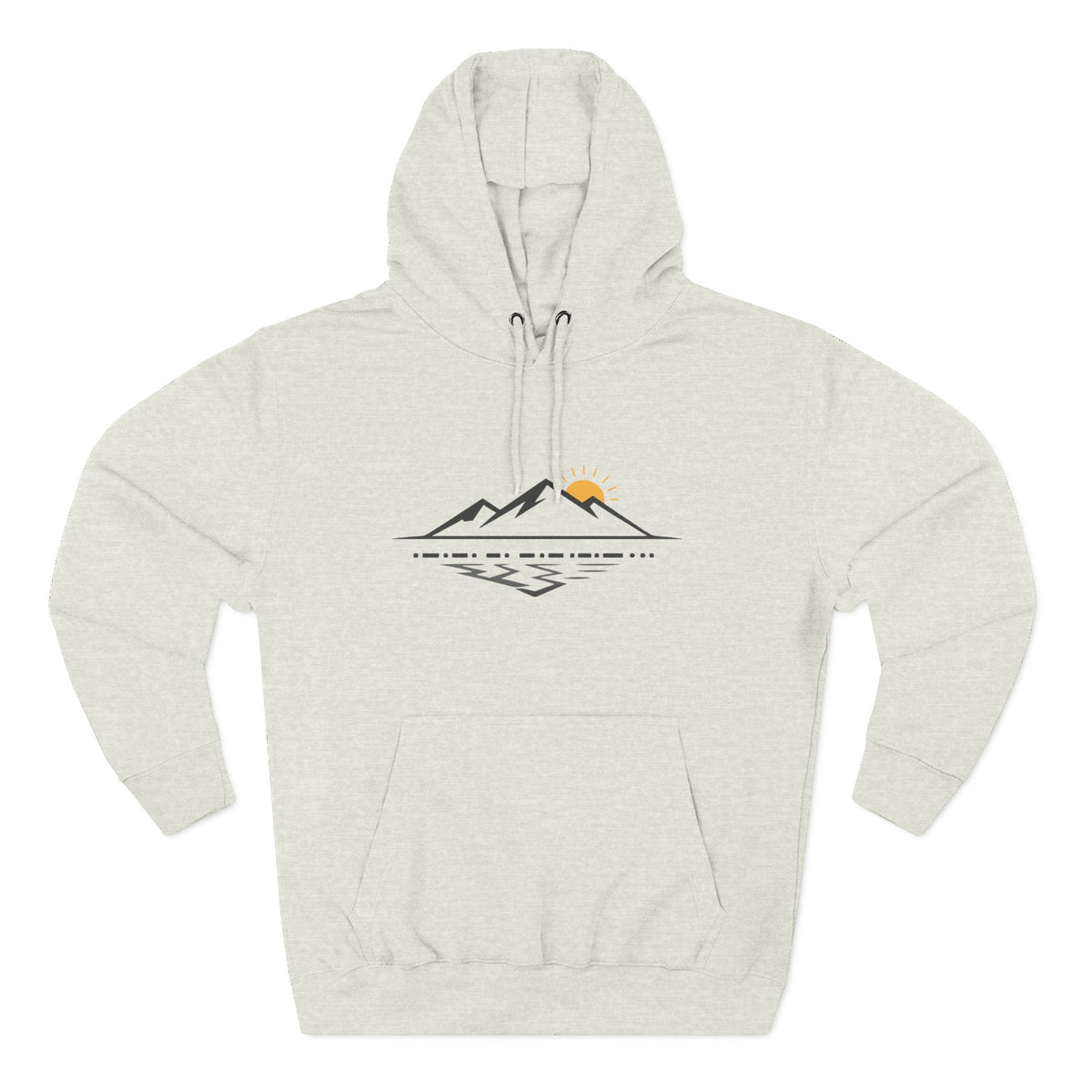 Mountain Sunrise Hoodie — Minimal Outdoor Graphic Pullover