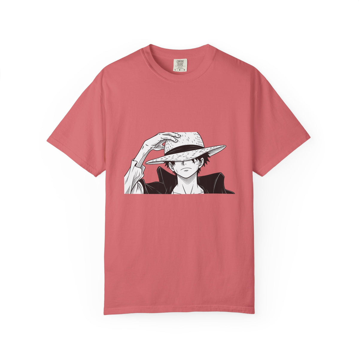 Anime Straw Hat Pirate T-Shirt – Minimal Luffy Illustration Tee