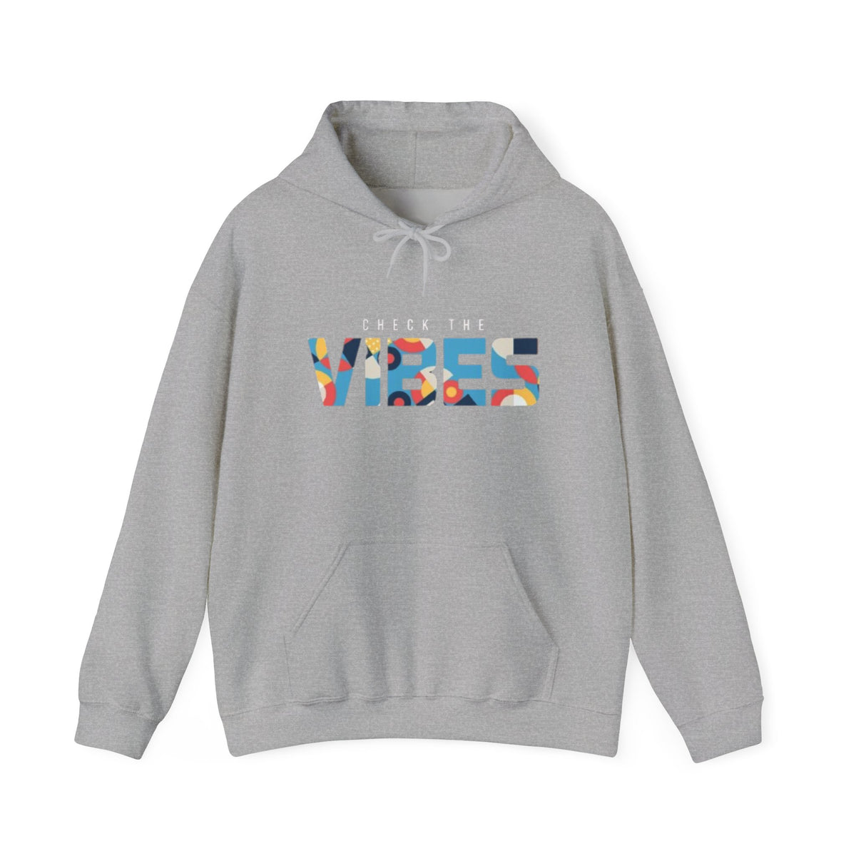 Check The Vibes Hoodie – Colorful Retro Graphic Pullover