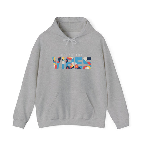 Check The Vibes Hoodie – Colorful Retro Graphic Pullover