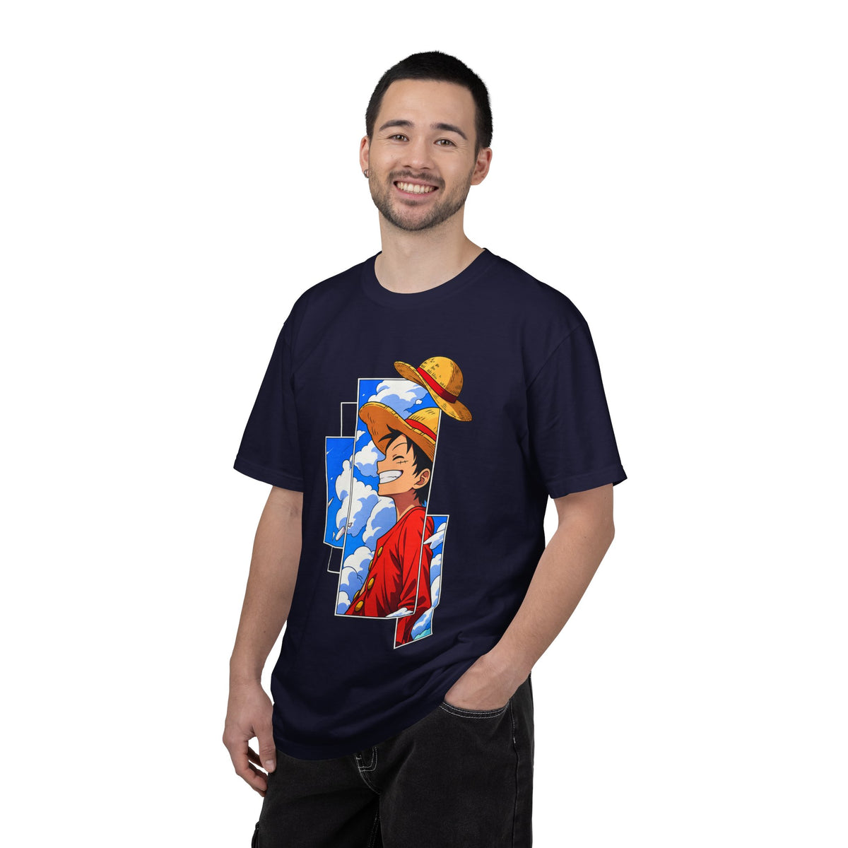 Anime Straw Hat Crew T-Shirt — Luffy Smiling Sky Graphic Tee