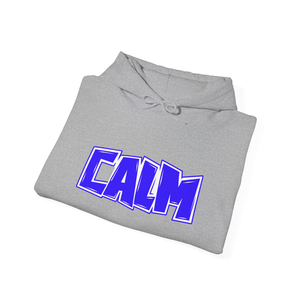 Calm Graphic Hoodie — Bold Blue Streetwear Pullover