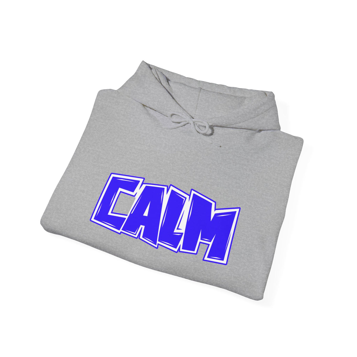 Calm Graphic Hoodie — Bold Blue Streetwear Pullover