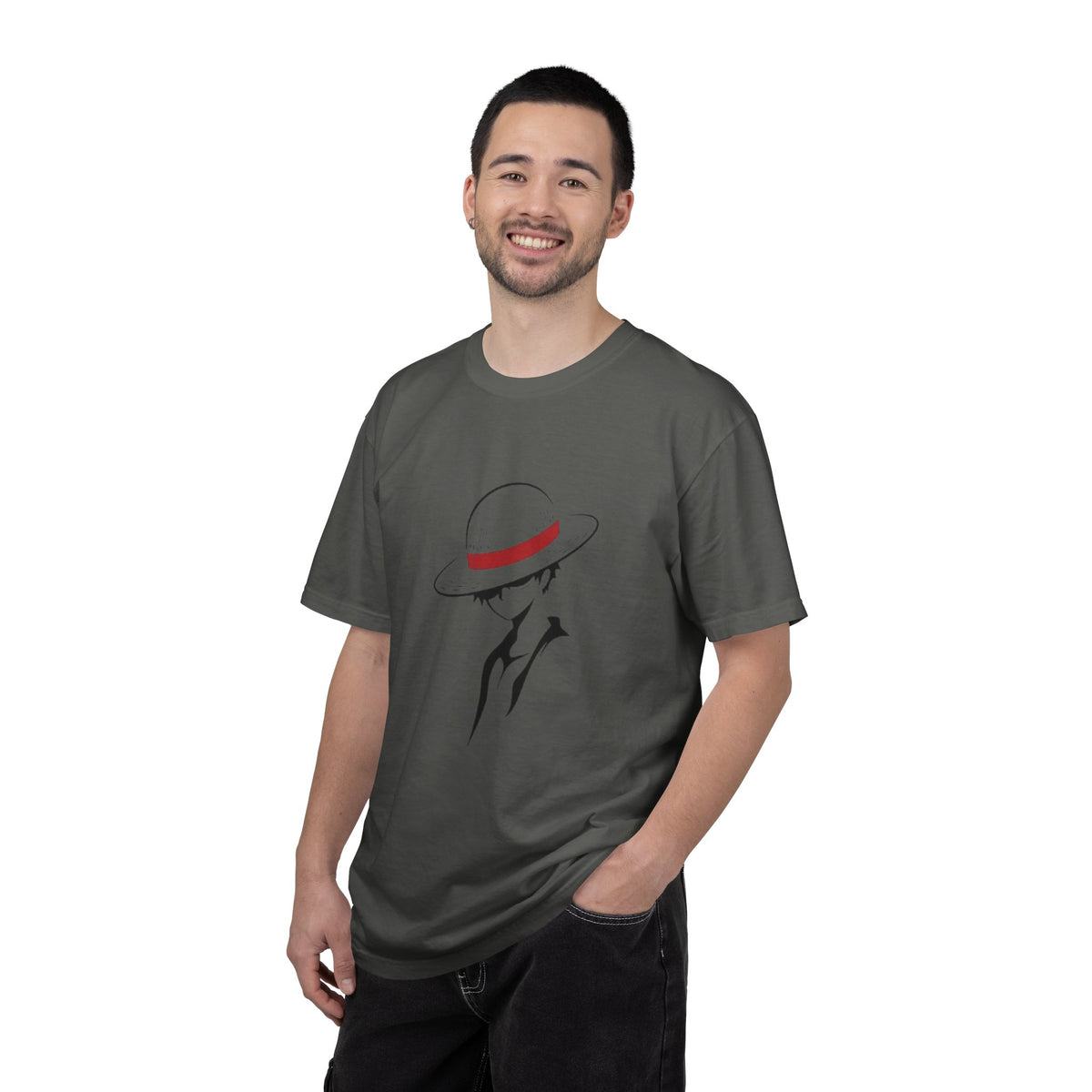 Minimal Straw Hat Silhouette T-Shirt