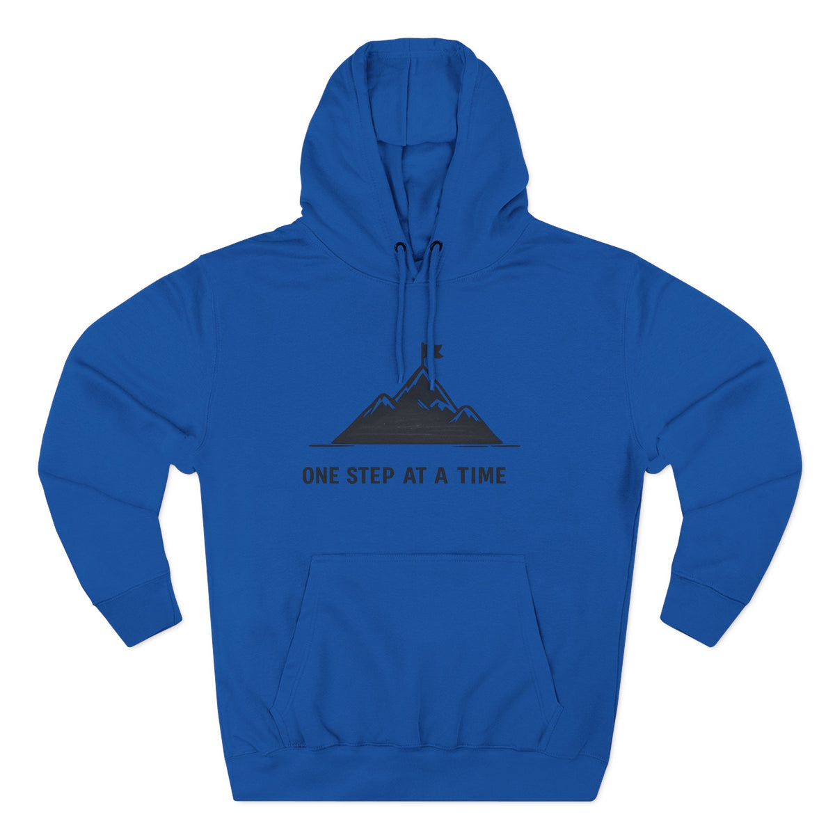Hoodie - 'One Step at a Time' Mountain Graphic Fleece Hoodie