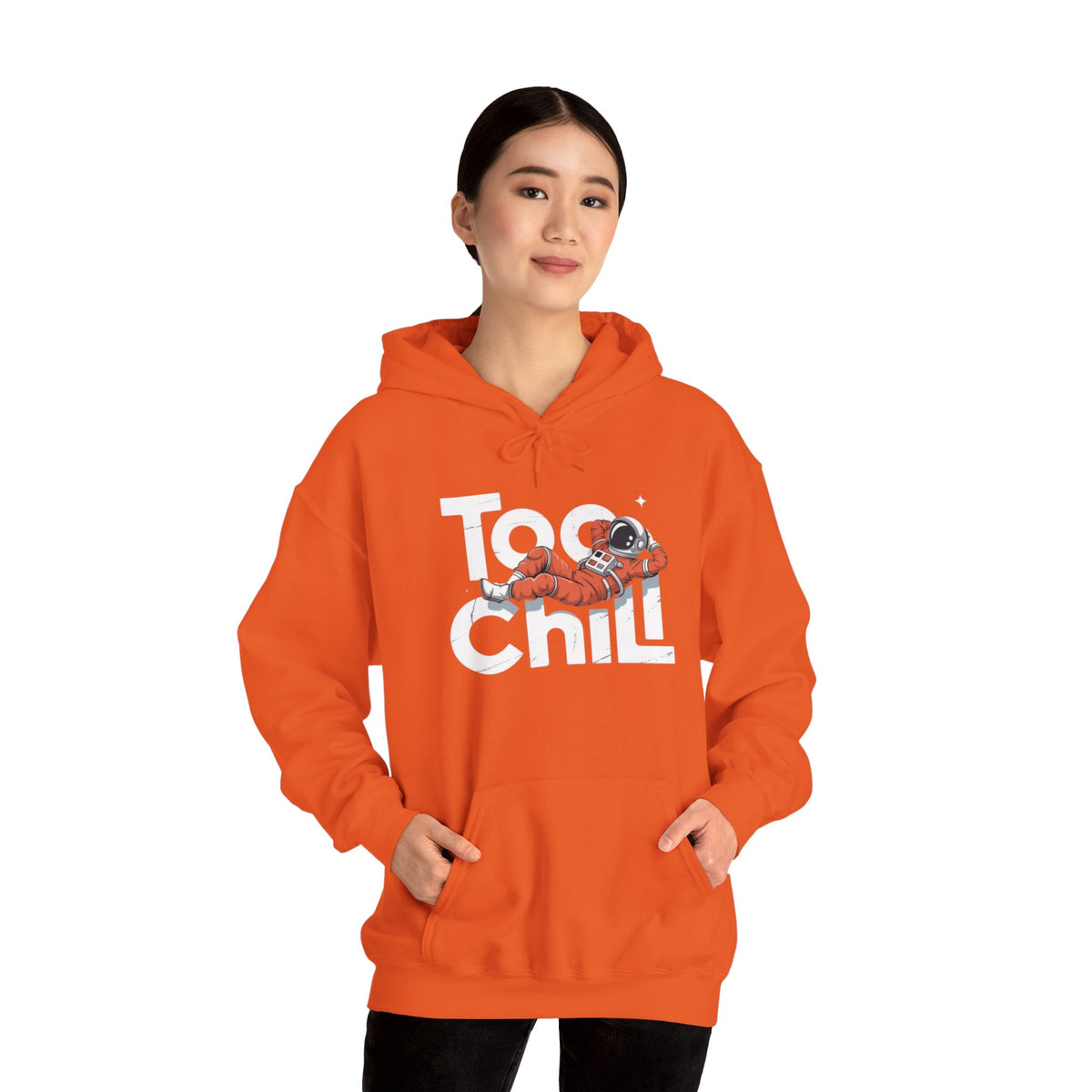 Too Chill Astronaut Hoodie — Retro Space Graphic Pullover