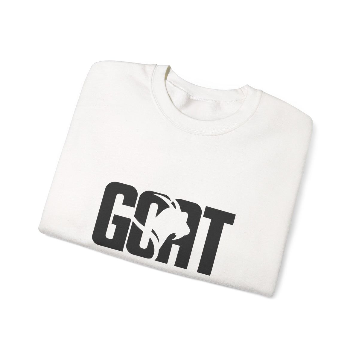 GOAT Graphic Sweatshirt — Athletic "GOAT" Logo Crewneck for Sports Fans