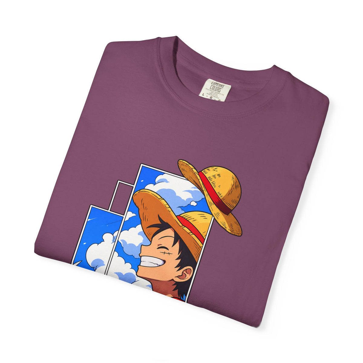Anime Straw Hat Crew T-Shirt — Luffy Smiling Sky Graphic Tee