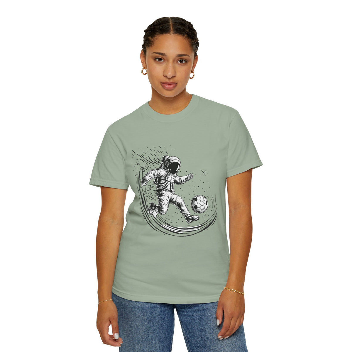 Astronaut Soccer T-Shirt — Space Football Graphic Tee