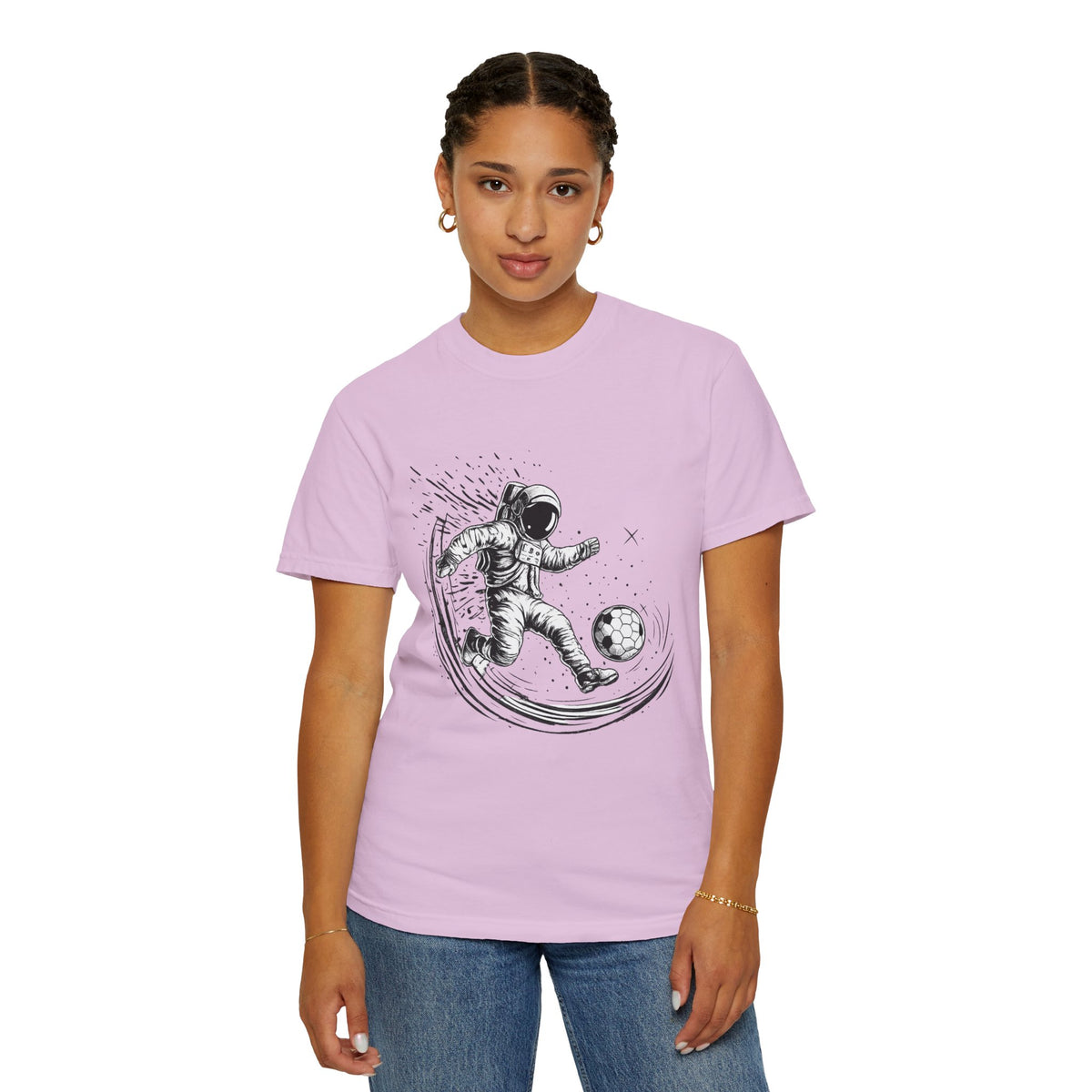 Astronaut Soccer T-Shirt — Space Football Graphic Tee