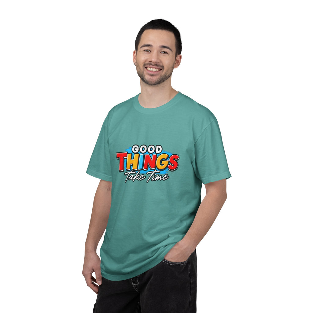 T-Shirt — "Good Things Take Time" Retro Graphic Tee