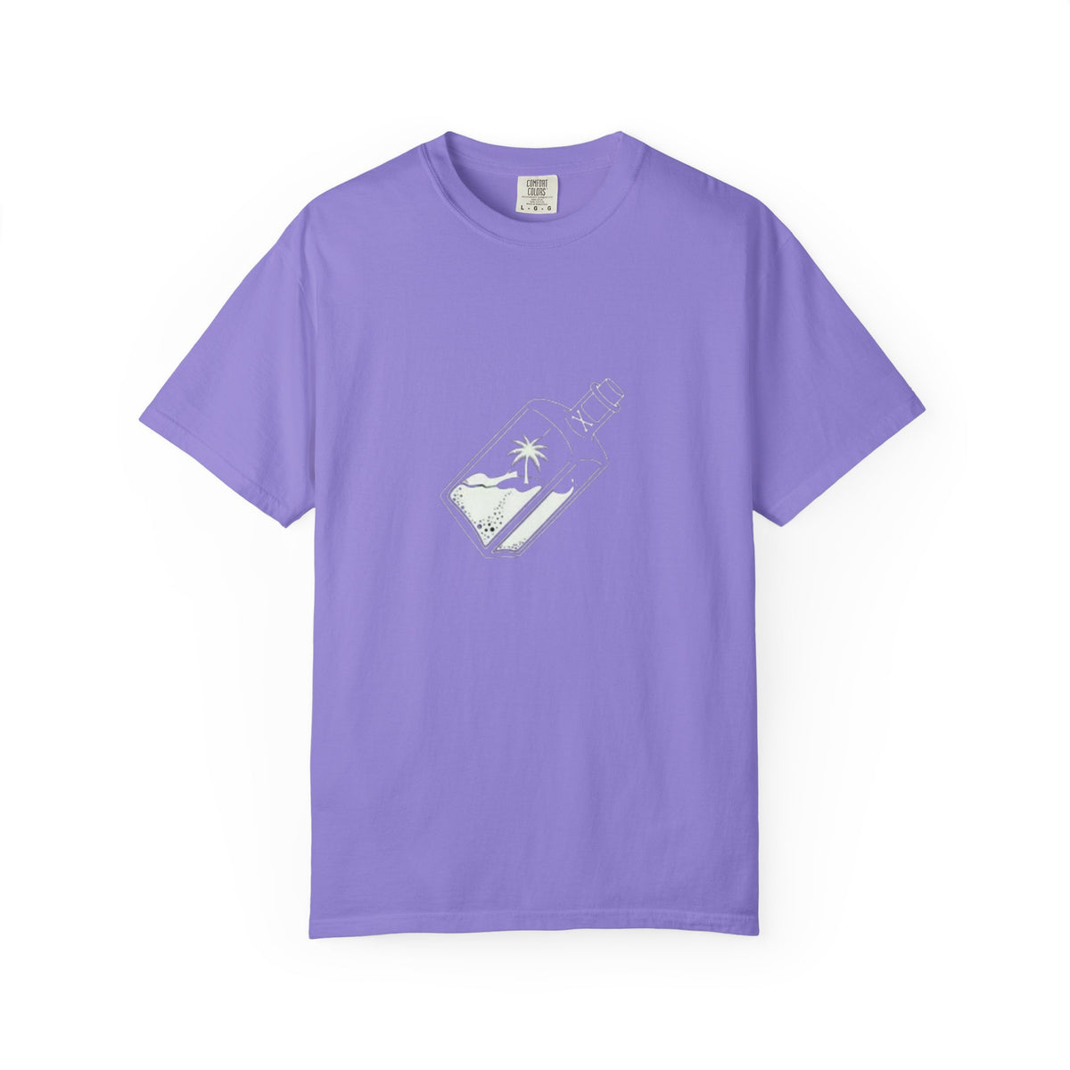 Pocket Island T‑Shirt — Minimal Bottle Isle Graphic Tee