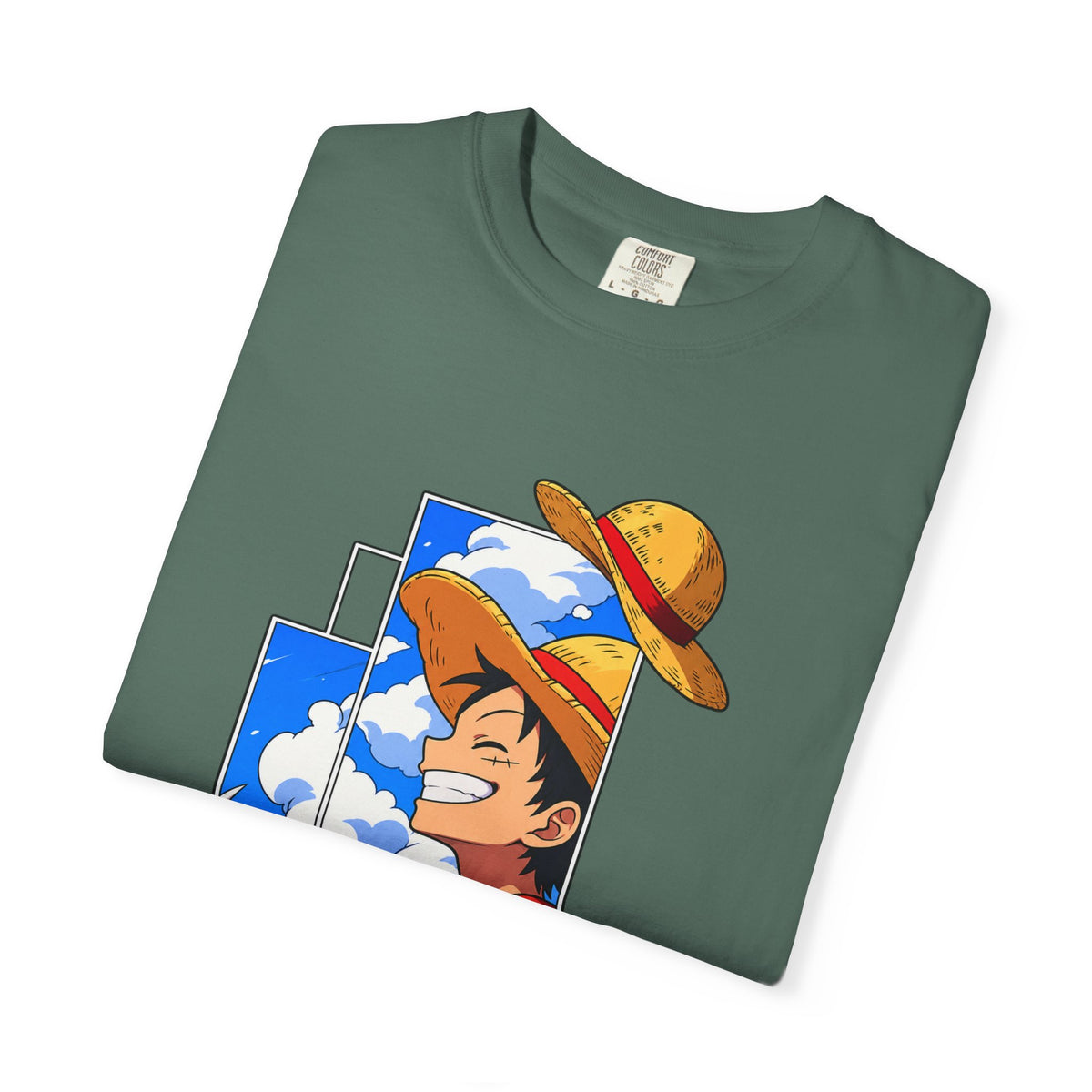 Anime Straw Hat Crew T-Shirt — Luffy Smiling Sky Graphic Tee