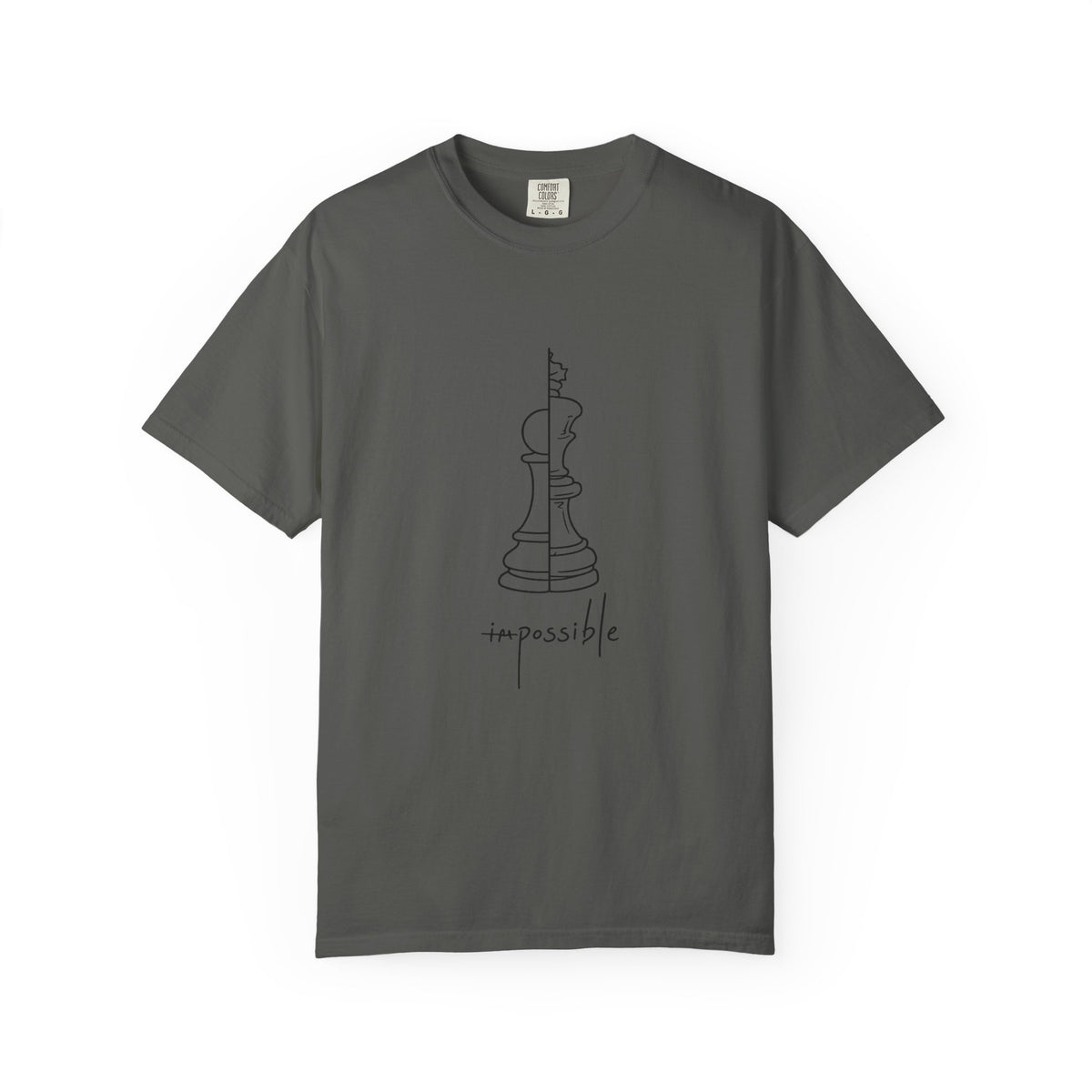 Chess Pawn to King T-Shirt — "Impassible" Minimalist Line Art Tee