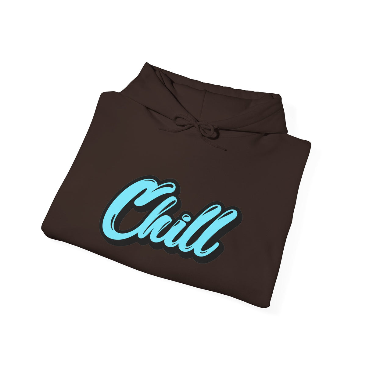 Chill Script Hoodie — Retro Blue Chill Graphic Pullover