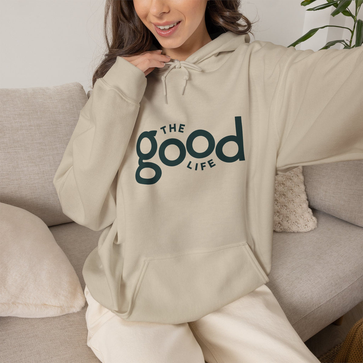 The Good Life Hoodie – Minimal Retro Logo Pullover