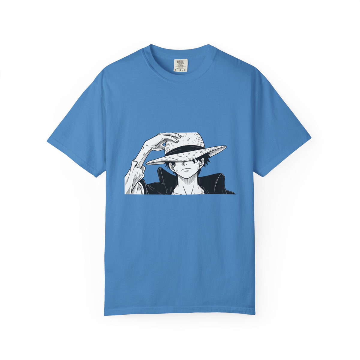 Anime Straw Hat Pirate T-Shirt – Minimal Luffy Illustration Tee