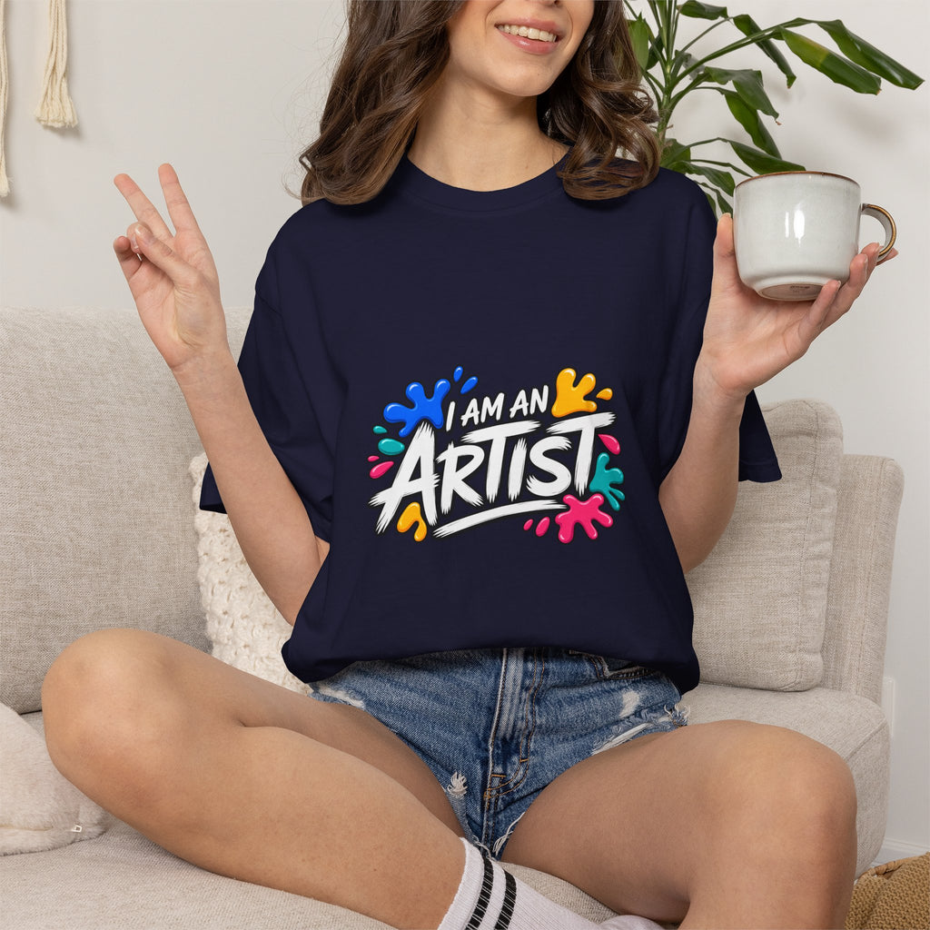 Artist T‑Shirt — "Human Artist" Colorful Paint Splash Graphic Tee