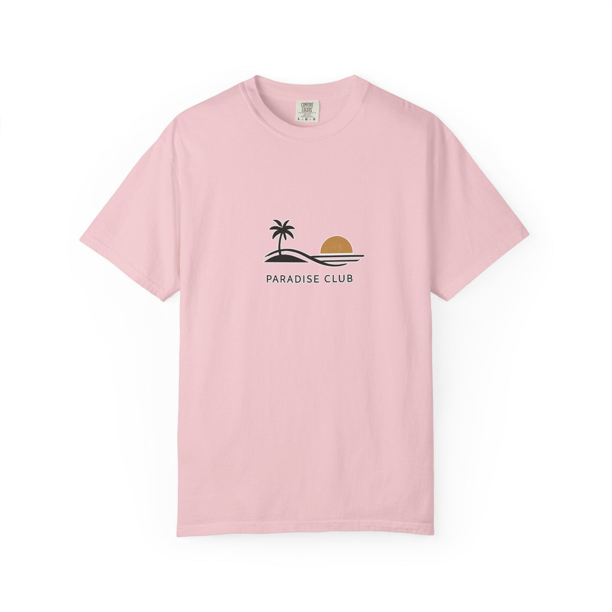 Paradise Club Tee — Minimal Sunset Palm Graphic T-Shirt