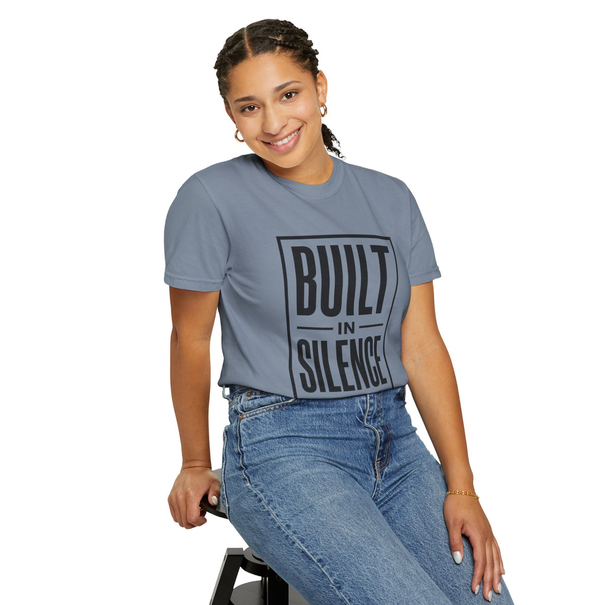 Built In Silence T-Shirt — Minimalist Bold Typography Tee