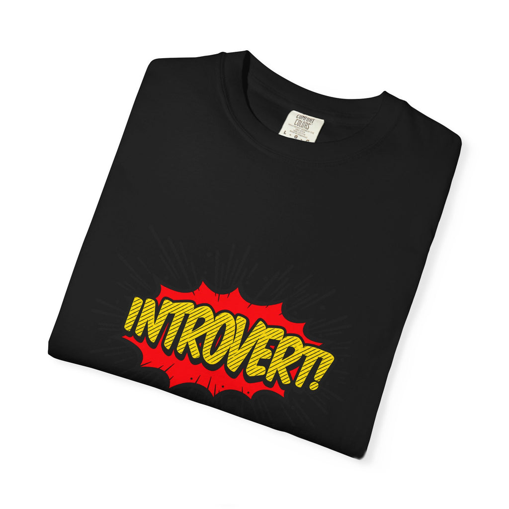 Introvert Comic Pop T-Shirt — Graphic "INTROVERT!" Tee