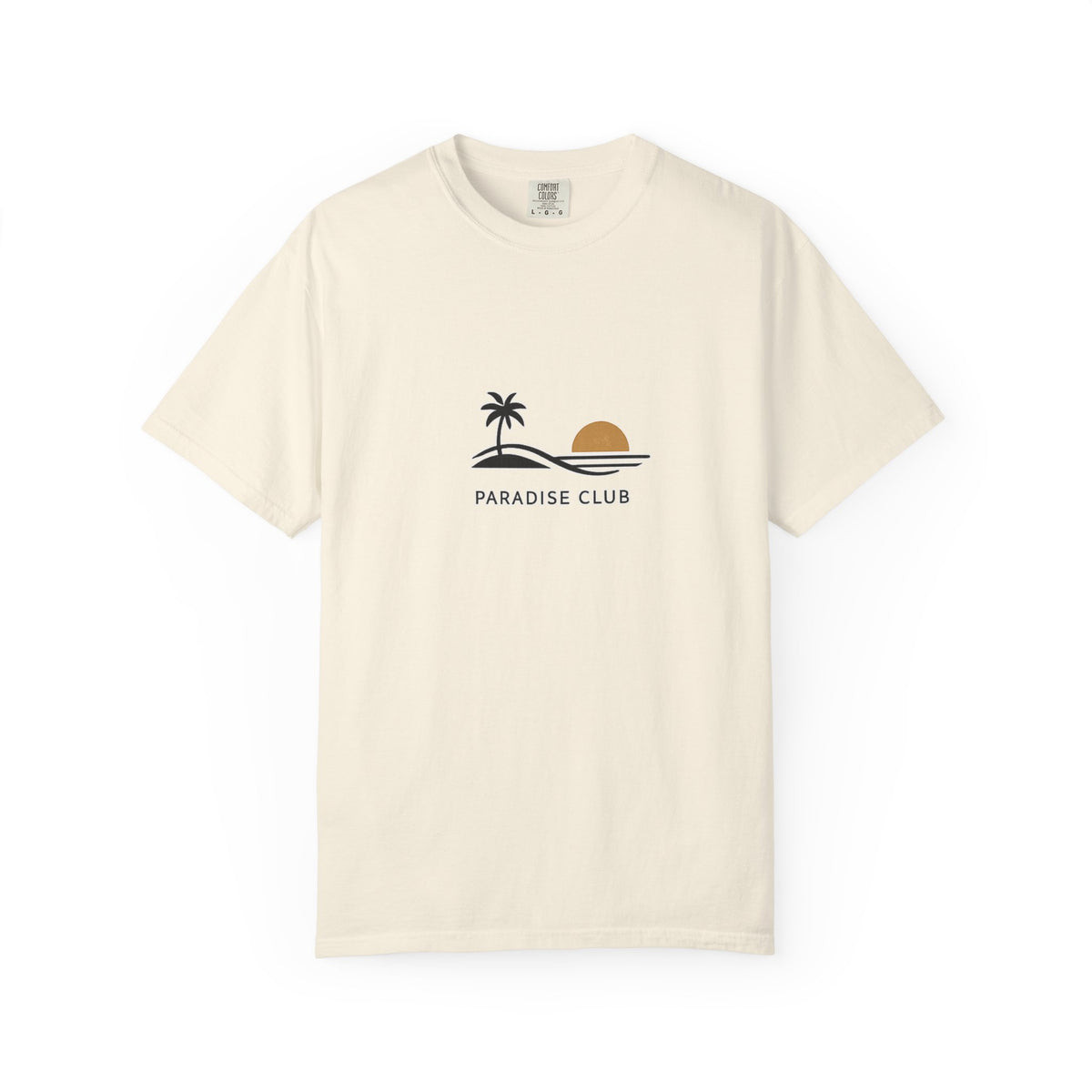 Paradise Club Tee — Minimal Sunset Palm Graphic T-Shirt
