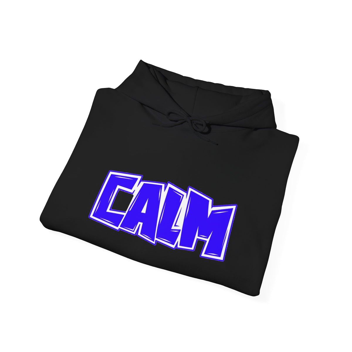 Calm Graphic Hoodie — Bold Blue Streetwear Pullover