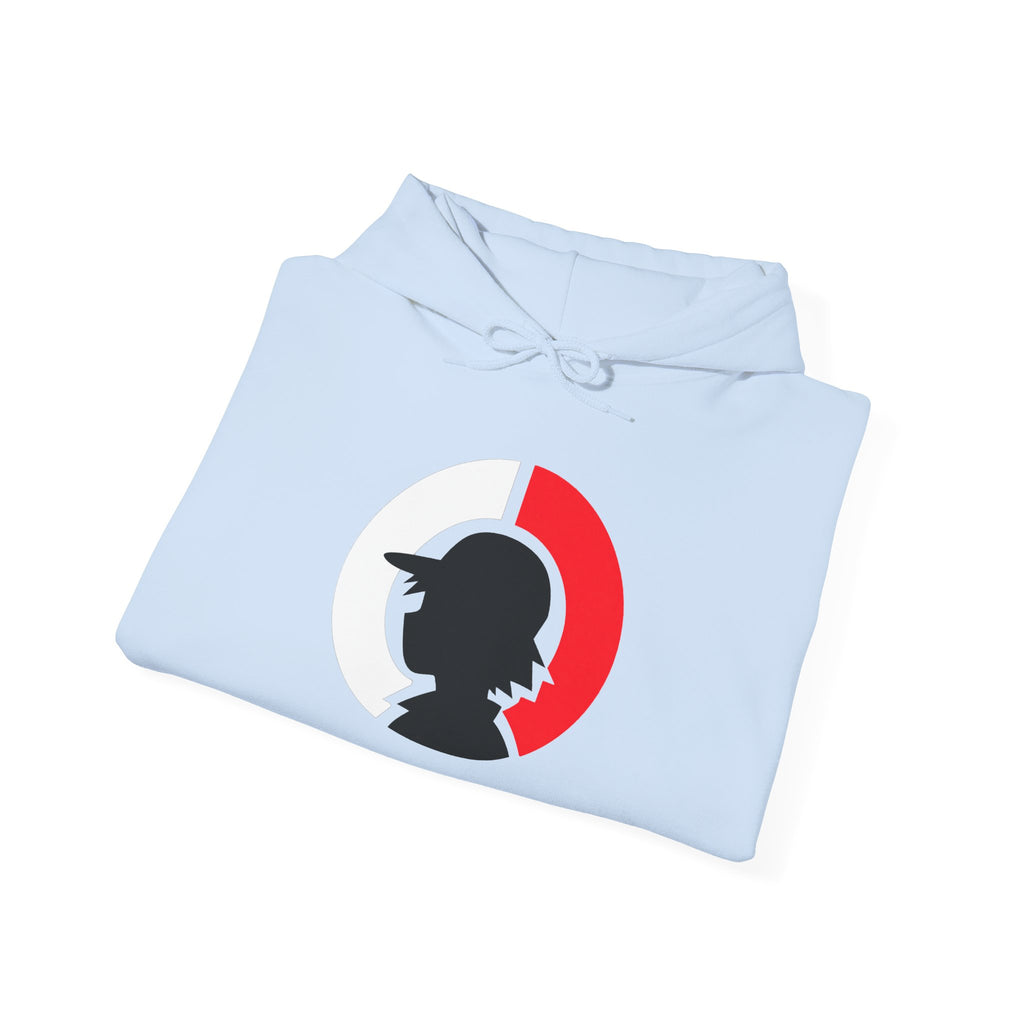 Detective Silhouette Hoodie – Minimal Red Moon Mystery Graphic