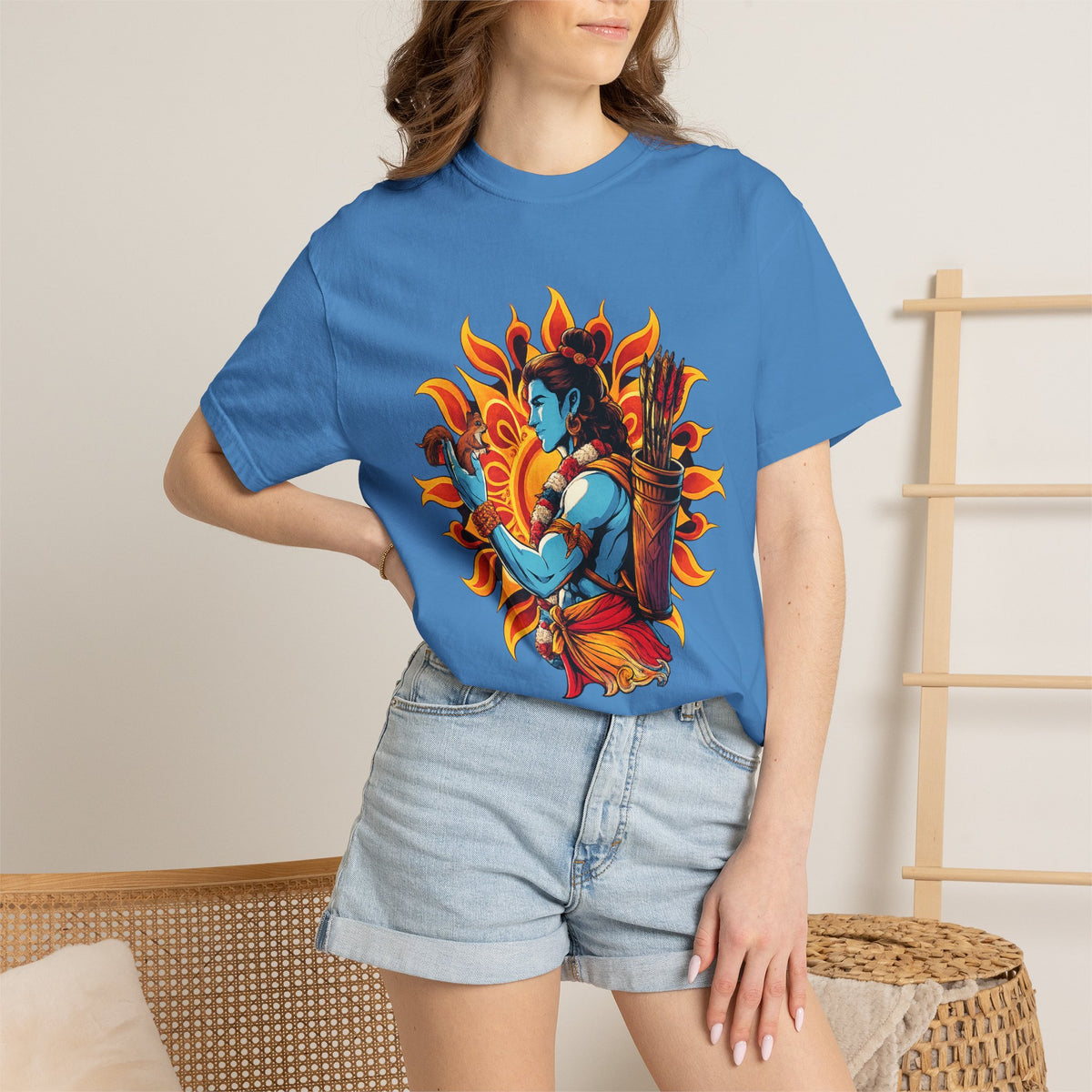 T-Shirt Ram Ji — Mythic Archer Illustration Tee (Sunburst Warrior Graphic)