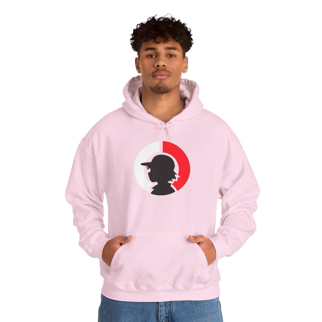 Detective Silhouette Hoodie – Minimal Red Moon Mystery Graphic