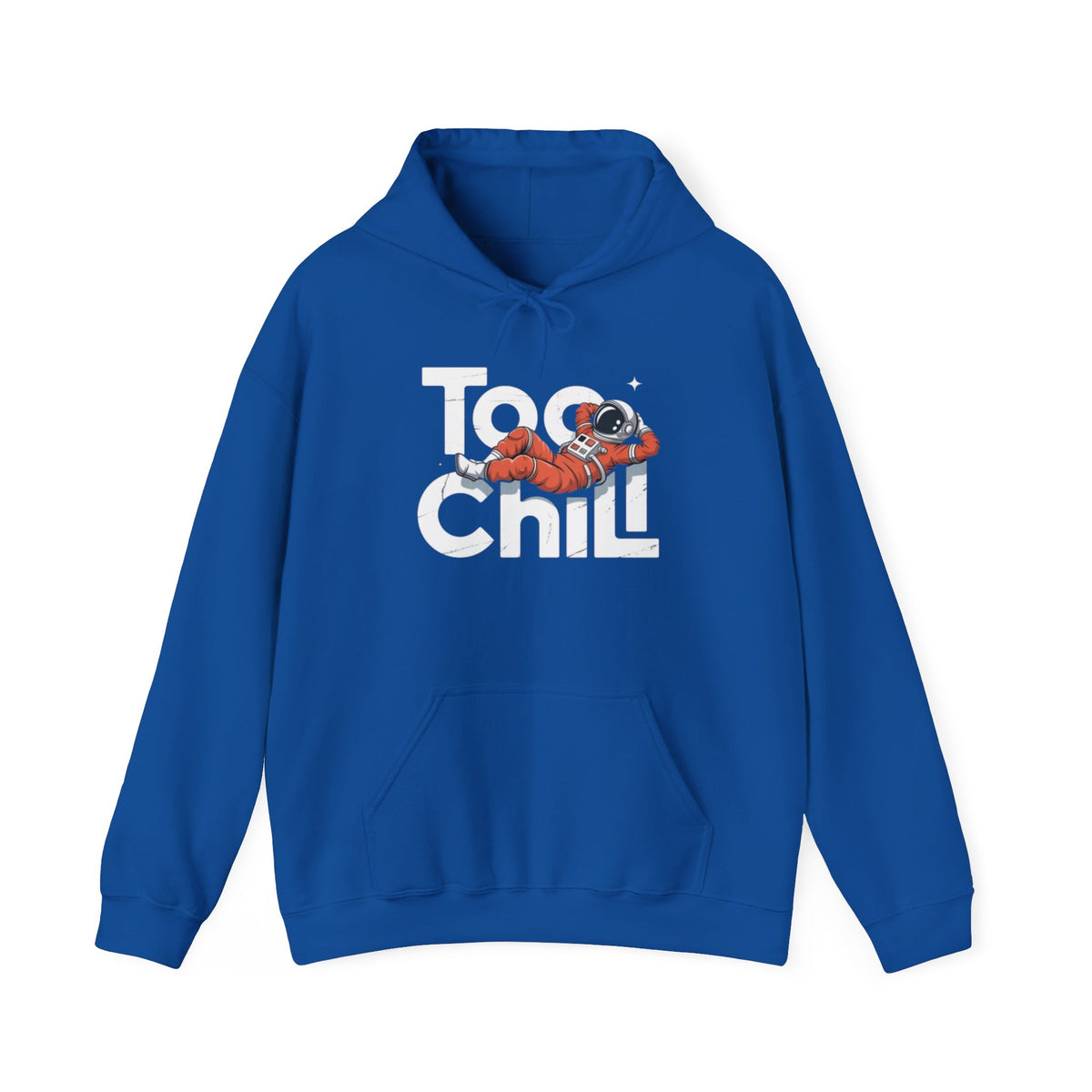 Too Chill Astronaut Hoodie — Retro Space Graphic Pullover