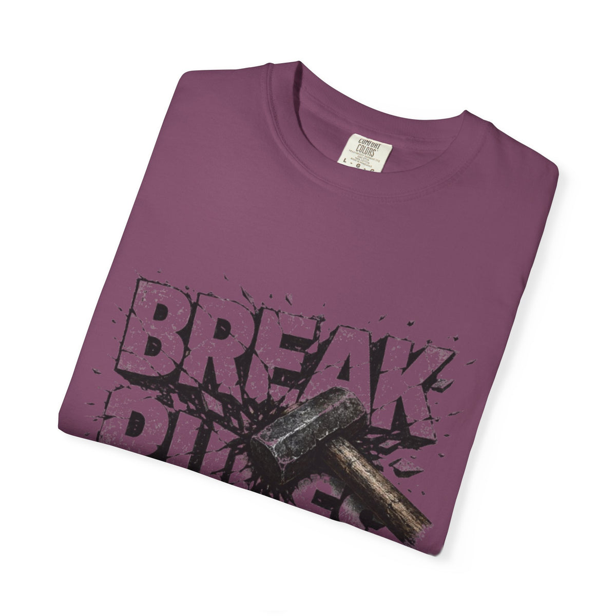 Break Rules T-Shirt — Graphic 'Break Rules' Design with Hammer