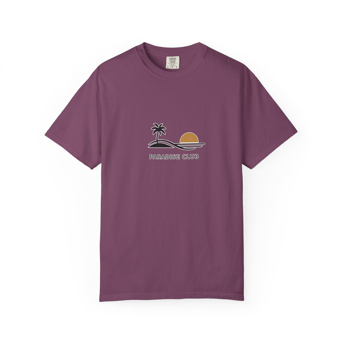 Paradise Club Tee — Minimal Sunset Palm Graphic T-Shirt