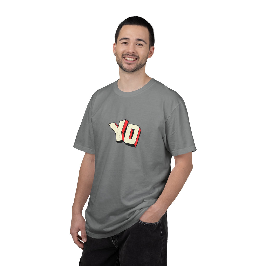 Yo Graphic T-Shirt — Retro 3D Lettering Tee