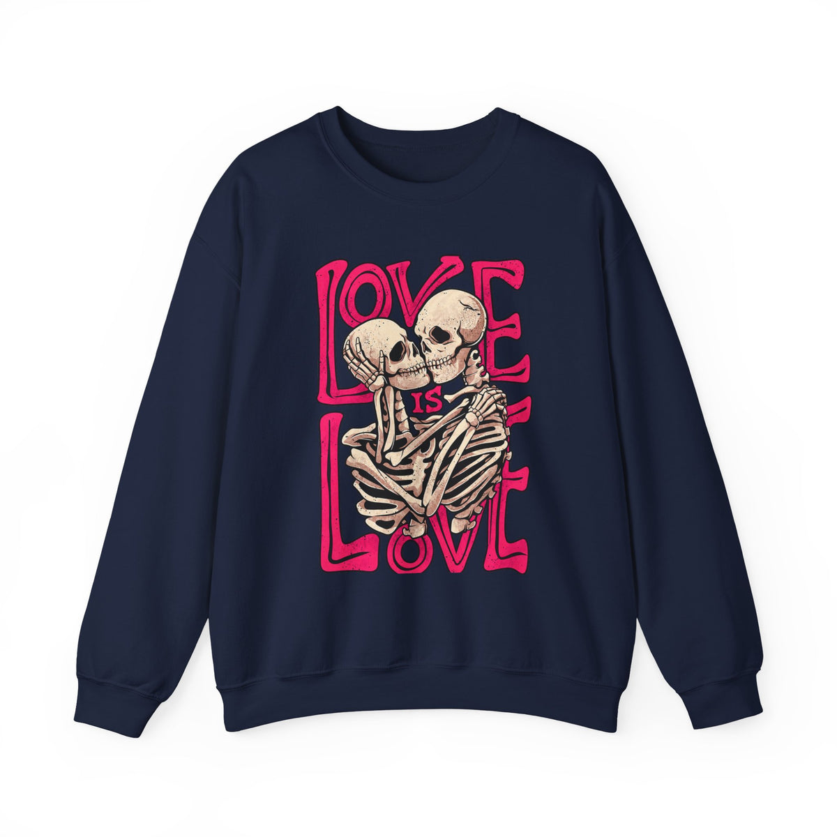 Skeleton Couple 'Love Is Love' Crewneck Sweatshirt