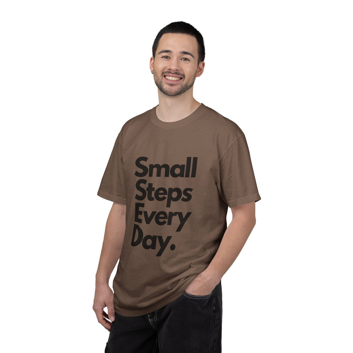 Motivational Tee — “Small Steps Every Day.” Inspirational Casual T-Shirt